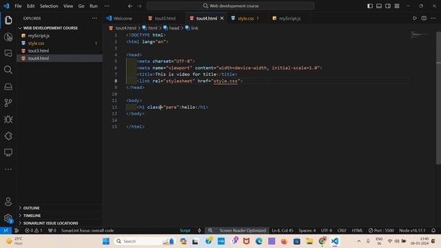 HTML Course: Title, Script & Link Tags | Web Development course #4 смотреть онлайн