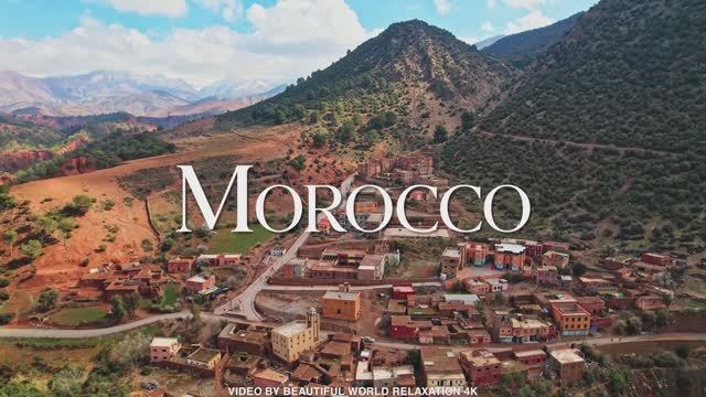 FLYING OVER Marocco 4K - Relaxing Music Along With Beautiful Nature Videos - 4K Video Ultra HD смотреть онлайн