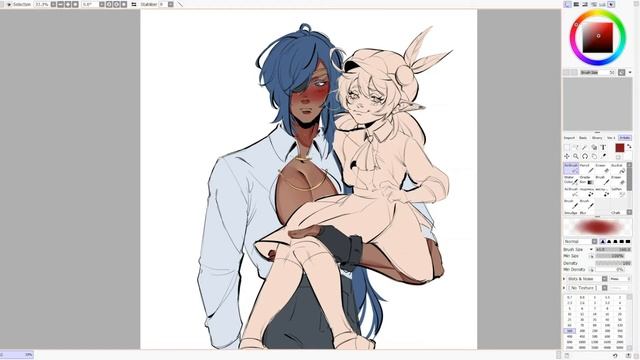 Speedpaint #4 Paint tool SAI Klee and Kaeya смотреть онлайн