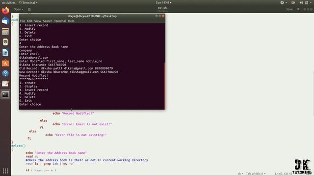 Shell Script Program for Address book Part 2 | Shell Scripting in ubuntu | Simple address book in смотреть онлайн