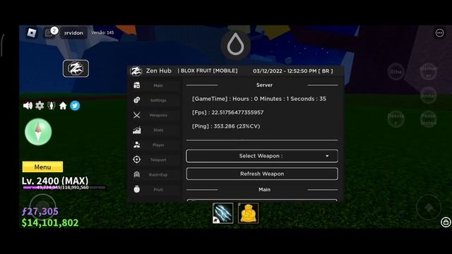Hydrogen v1.0.4 EXECUTOR MOBILE BLOX FRUIT ROBLOX смотреть онлайн