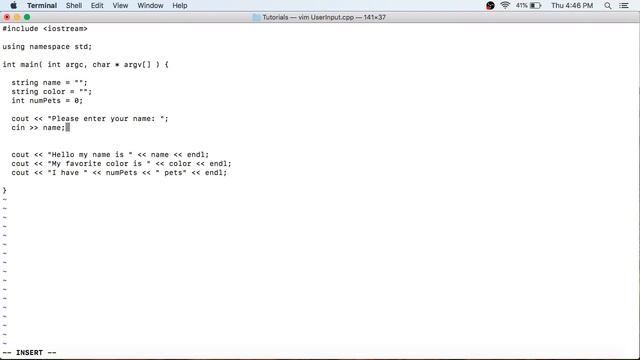 Command Line C++ Tutorials #3: User Input смотреть онлайн