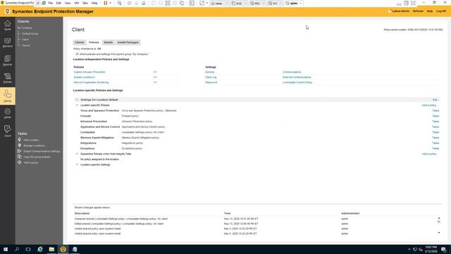 How to configure live update and schedule scan for Symantec Endpoint Protection 14.2.2 (part 4) смотреть онлайн