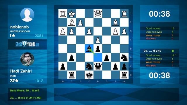 Chess Game Analysis: noblenob - Hadi Zahiri : 1-0 (By ChessFriends.com) смотреть онлайн