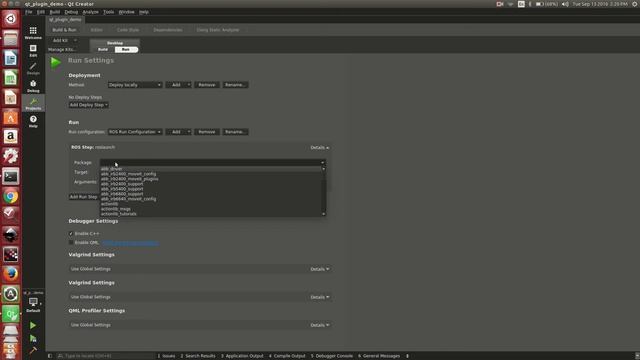 ROS QT Creator Plugin Tutorial - Run and Build Settings смотреть онлайн