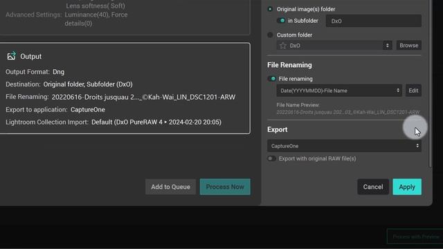DxO PureRAW  4: Capture One Workflow