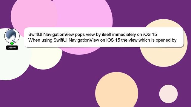 SwiftUI NavigationView pops view by itself immediately on iOS 15 смотреть онлайн