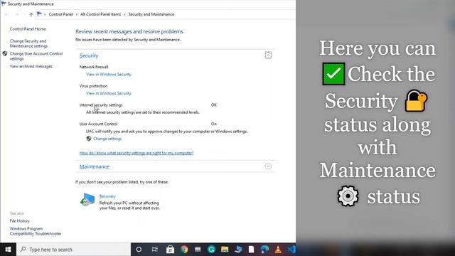 ✅How to Check the Security 🔐 & Maintenance ⚙️ Status of Windows System 💻 смотреть онлайн