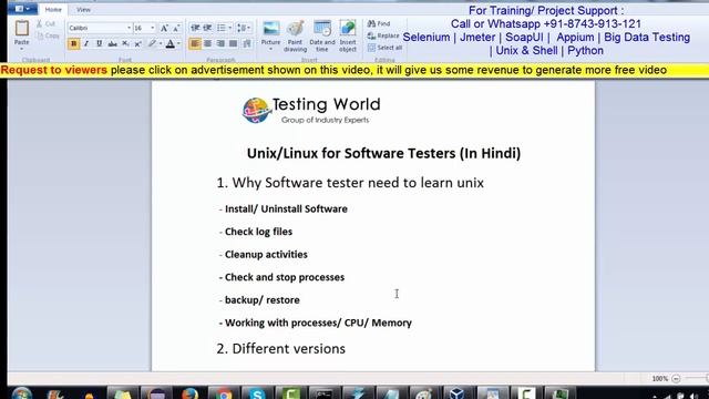 Unix for Software Testers(HINDI)- Why as a Tester we need to learn Unix смотреть онлайн