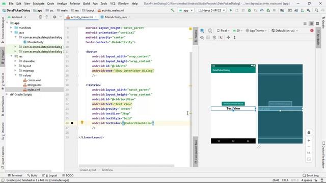 DatePickerDialog in Android Studio with Material Library смотреть онлайн
