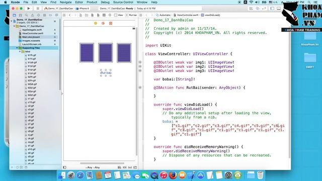 Lập trình iOS (Swift) KhoaPham.Vn - Bài 17/35: Viết game Đánh bài cào смотреть онлайн