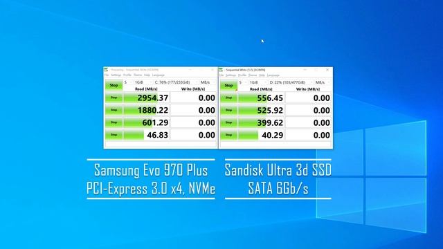SATA vs. PCIe (NVMe) SSDs CrystalDiskMark Benchmarkt (test) смотреть онлайн
