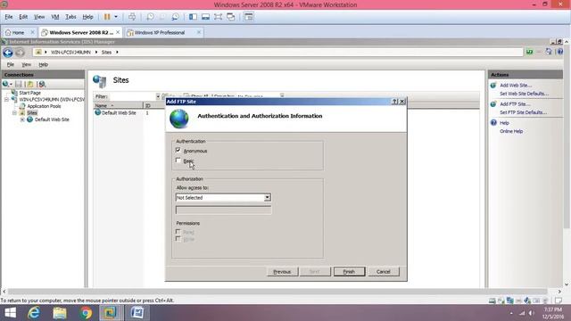 FTP Server Configuration In Windows 2008 R2 Part 2 смотреть онлайн