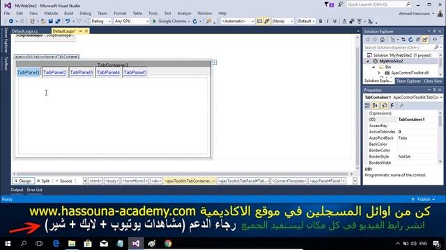 #394 C# Tab Container Tab Control Ajax ASP NET Web Forms Part C SHARP تابات ويب html CSS تعليم سي смотреть онлайн