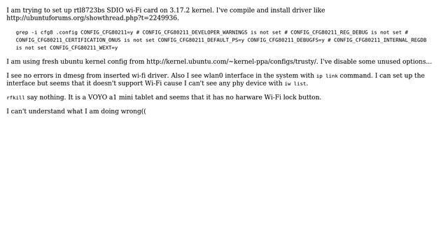 Set up rtl8723bs SDIO card смотреть онлайн
