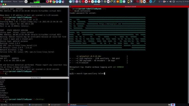 23 Port | Telnet | Brute Force | Metasploitable 2 | [մաս 4] смотреть онлайн