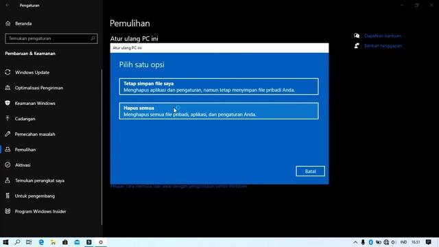 Instal Ulang / Reset PC atau Laptop (Hanya Untuk Windows 10) Tanpa Mamang Service смотреть онлайн