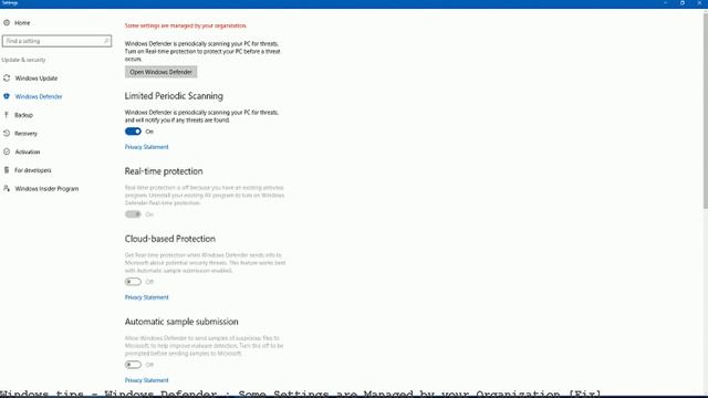 Windows Defender : Some Settings are Managed by your Organization [Fix смотреть онлайн