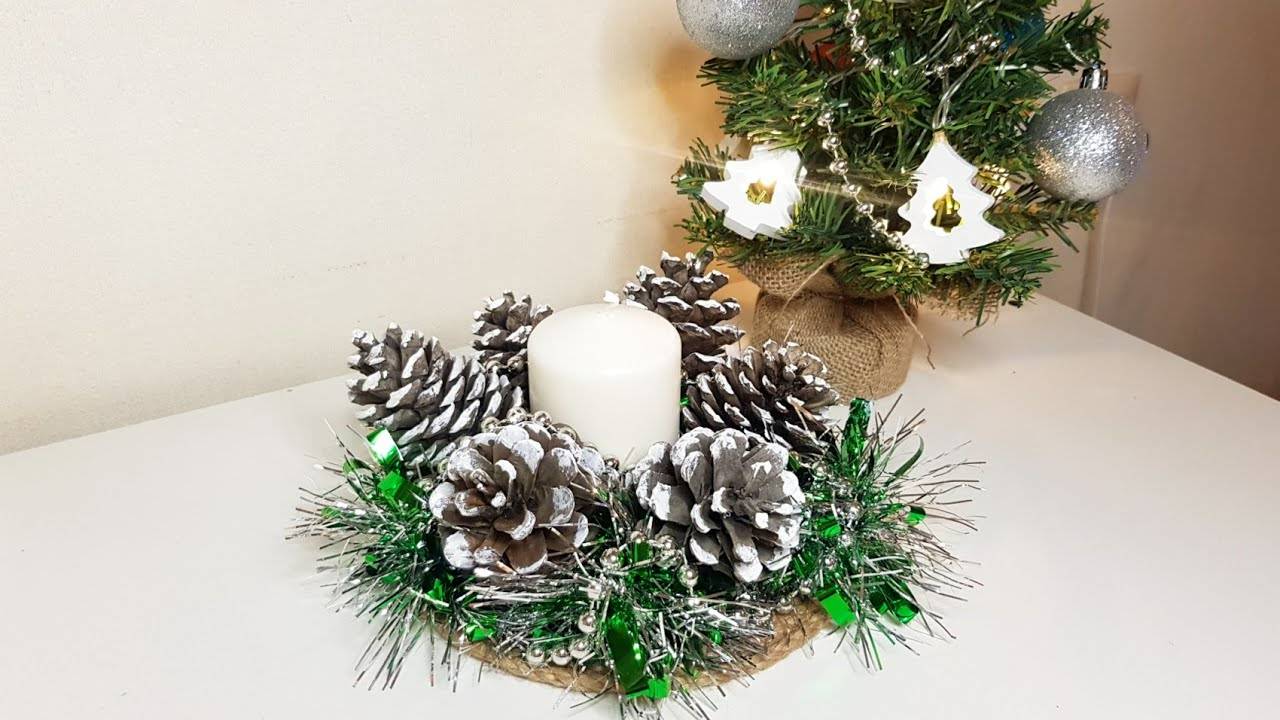 НОВОГОДНИЙ ПОДСВЕЧНИК своими руками/ декор на новогодний стол 2025 смотреть онлайн