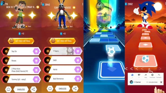 Ben 10 - Cartoon Mouse - Minions Banana - Sonic EXE | Tiles Hop EDM Rush смотреть онлайн