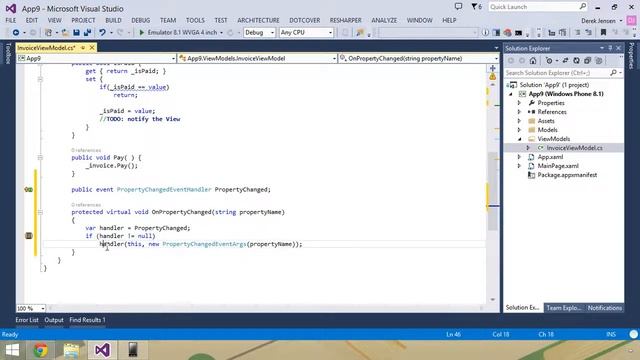 Windows 8 Phone Development Tutorial Using the INotifyPropertyChanged Interface смотреть онлайн