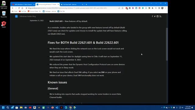 New update to Windows 11. Version KB5017384 22622.601 смотреть онлайн