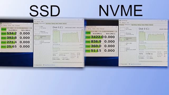 NVME vs SSD CrystalDiskMark Speed Test смотреть онлайн