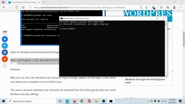 Reset Windows Security settings to default values in Windows 11 смотреть онлайн