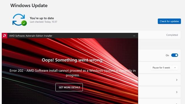 Oops! Something went wrong Error 202 – AMD Software Installer Cannot Proceed as a Windows Update Fi смотреть онлайн