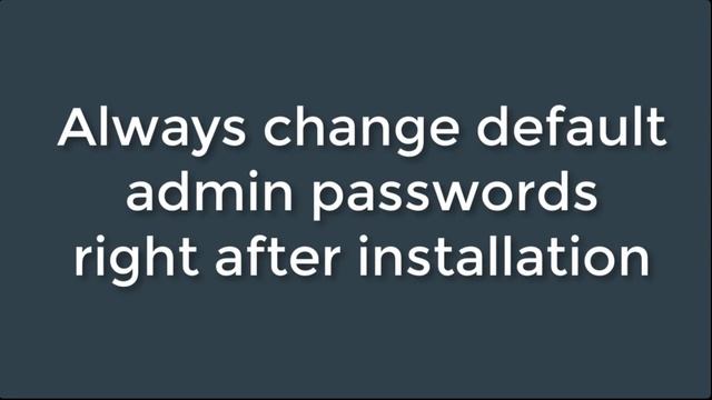 MFT Security Tip - Replace Default Admin Passwords смотреть онлайн