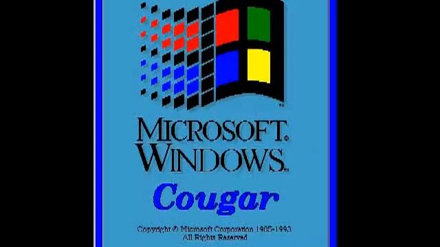 Microsoft Windows Cougar Version 3.2.028 (1993) Startup and Log On Logo смотреть онлайн
