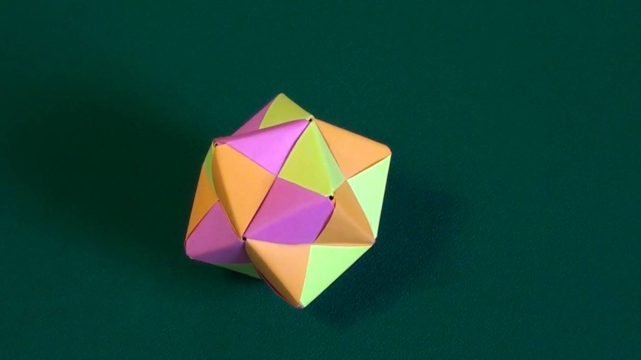 Многогранник из бумаги Оригами смотреть онлайн