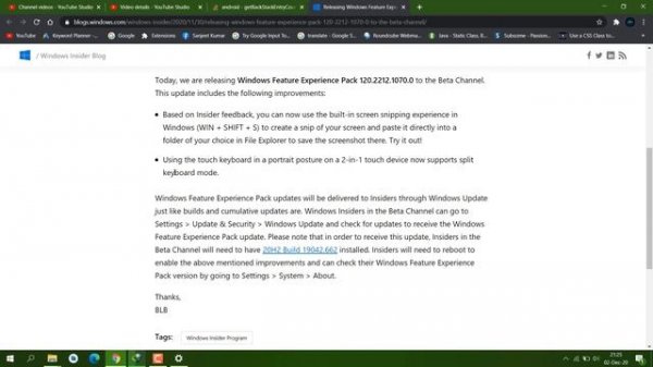 Windows Feature Experience Pack for Windows 10 Version 20H2 | Windows 10 Version 20H2 Update!