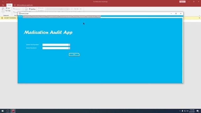 Medication Audit App - Buttons not working - Opening for the first Time смотреть онлайн