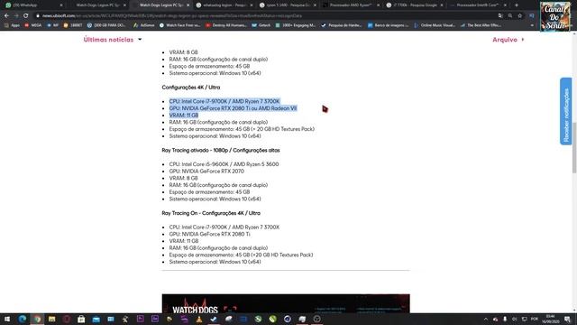 Watch Dogs: Legion PC Requisitos Mínimos e Recomendados смотреть онлайн