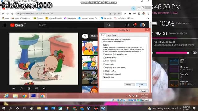 Caillou Theme song has BSOD VM (Windows 8) смотреть онлайн