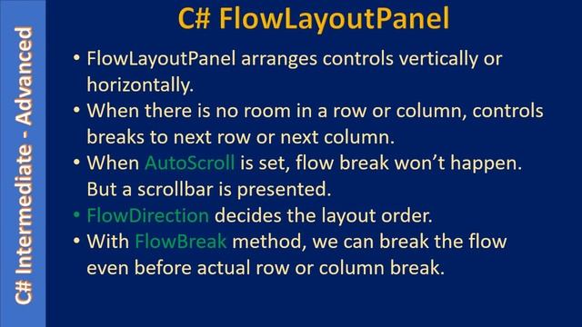 C# FlowLayoutPanel Container | Part 1 Basics | C# Advanced #47 смотреть онлайн