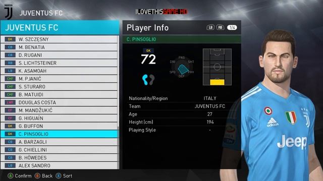 PES 2018 Juventus Face & Player Ratings смотреть онлайн