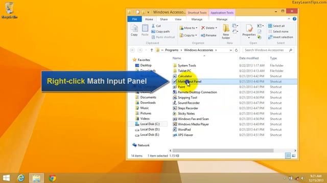 Windows 8.1 - Adding Math Input Panel as a Shortcut on Desktop (using mouse) смотреть онлайн