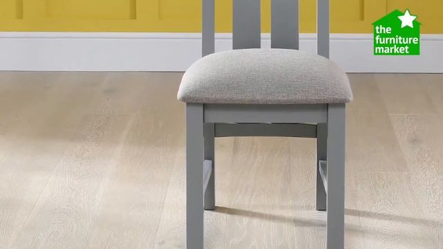 Manor Grey Painted Dining Chair with Grey Fabric Seat Pad смотреть онлайн
