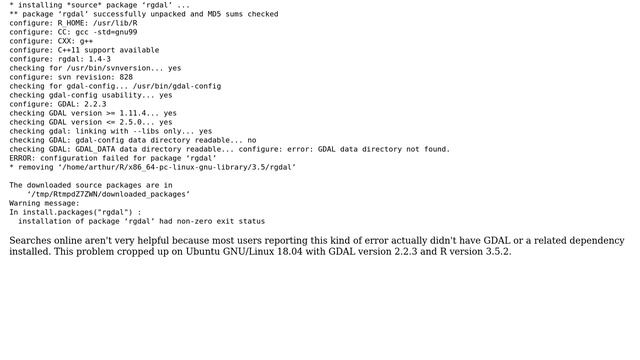GIS: rgdal installation error: How to set GDAL_DATA directory? смотреть онлайн