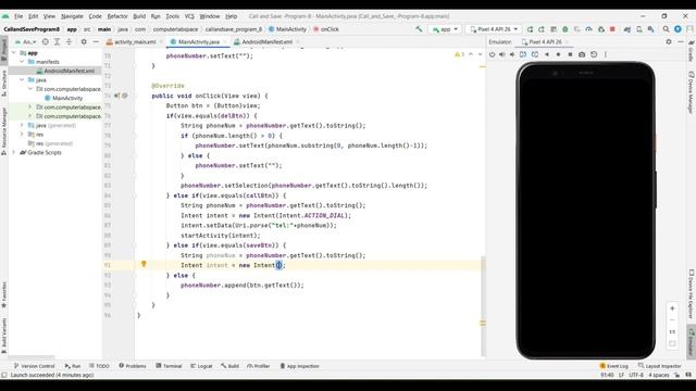 Android Call and Save - 2/2 || Android App Development || Android studio tutorial || VTU MAD Lab смотреть онлайн