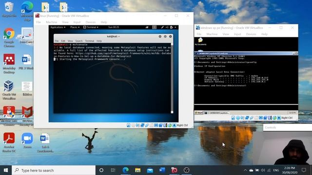 MN623 Demonstrating 3 penetration tools on the Kali to hack windows XP MIT192729_Varun Kumar Suri смотреть онлайн