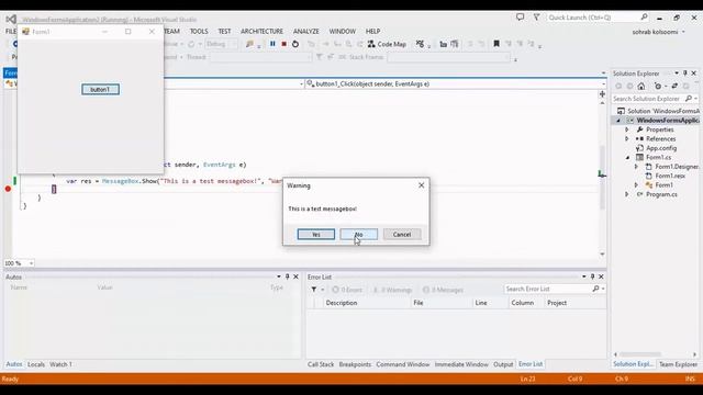 MessageBox in C#.net | Yes No Cancel | Winforms | Visual Studio смотреть онлайн