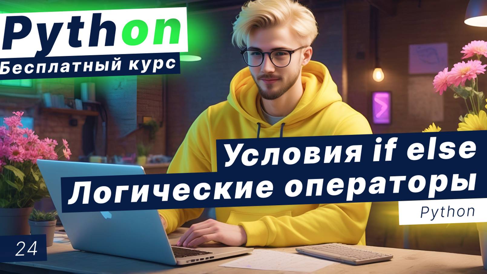 Урок 24. Условия в Python. Логические операторы. F-строки. Тернарный оператор. Функция bool смотреть онлайн