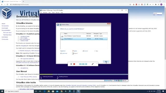 Installing VirtualBox, Configuring Virtual Disk and install Windows 10 смотреть онлайн