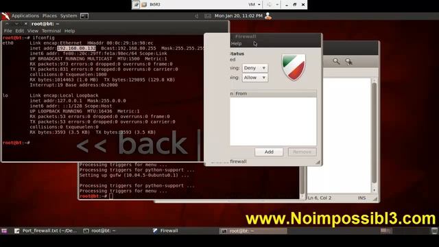 How to install firewall in backtrack and Open port смотреть онлайн