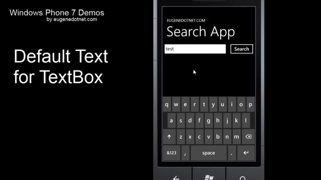 Advanced TextBox for Windows Phone 7 (Default Text) смотреть онлайн