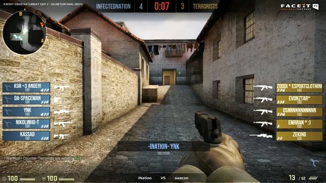 FACEIT TV - CS:GO Saturday Spring Cup #2 - (QUARTER FINAL: INATION vs. SWECON) смотреть онлайн