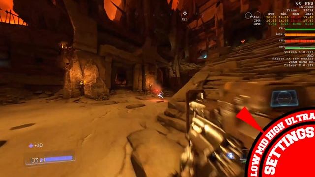Doom 2016 Ryzen 1700x + RX 580 8 GB different settings at 1080p смотреть онлайн